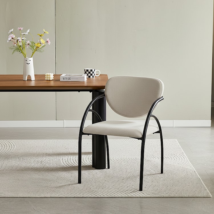 Krzesło tapicerowane Novaric jasnobeżowy szenil  - zdjęcie 2