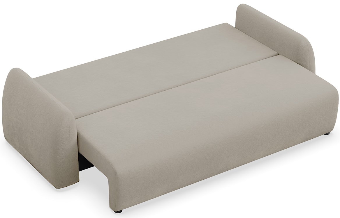 Kanapa rozkładana trzyosobowa Nubelle z pojemnikiem ciemnobeżowa szenil  - zdjęcie 6