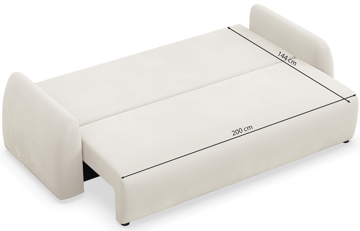 Kanapa rozkładana trzyosobowa Nubelle z pojemnikiem szara szenil hydrofobowy  - zdjęcie 8