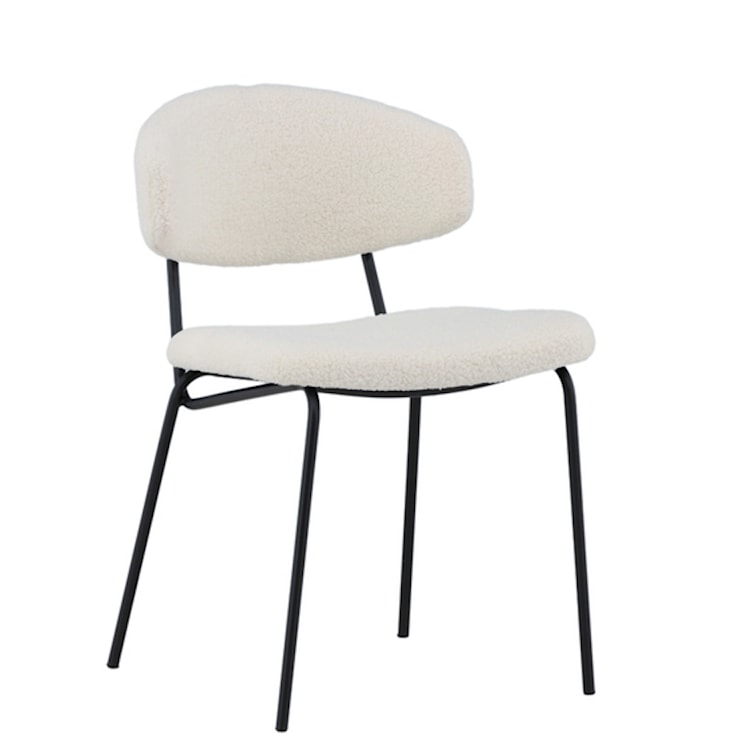 Krzesło tapicerowane Elition białe w tkaninie boucle  - zdjęcie 6
