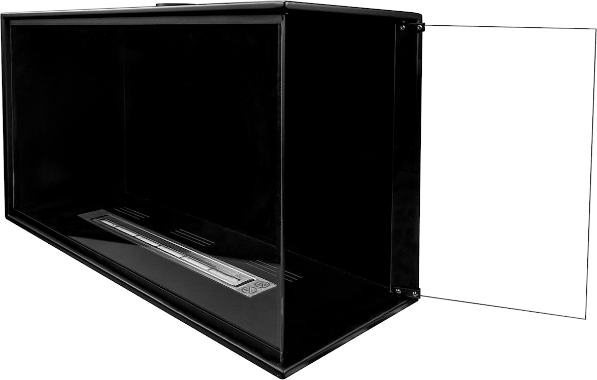 Biokominek do zabudowy Obvingy 80x50x30 cm prawy czarny strukturalny  - zdjęcie 20