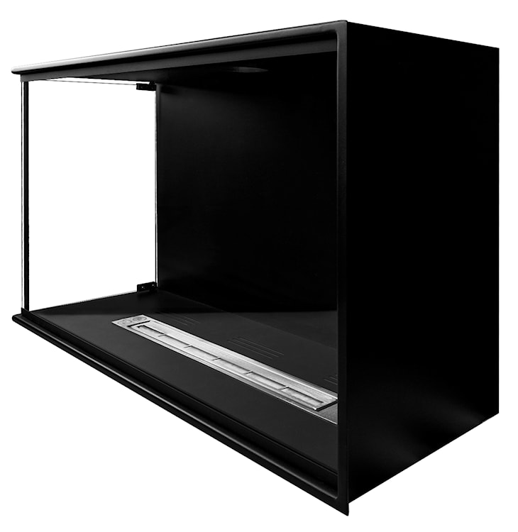 Biokominek do zabudowy Obvingy 80x50x30 cm lewy czarny strukturalny  - zdjęcie 14