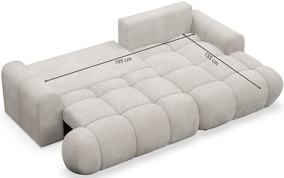 Narożnik z funkcją spania Ombo Mini L-kształtny lewostronny z pojemnikiem miedziany welur hydrofobowy  - zdjęcie 8