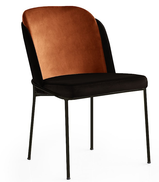 Krzesło tapicerowane Messipped czarne/miedziane