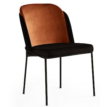 Krzesło tapicerowane Messipped czarne/miedziane