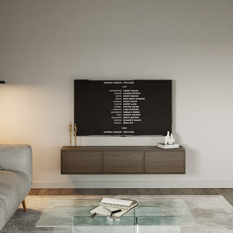 Szafka RTV Framme wisząca z trzema klapami 150 cm orzech wisconsin  - zdjęcie 3