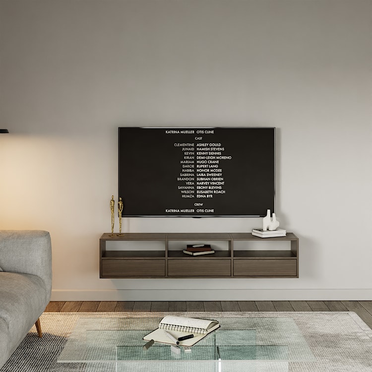 Szafka RTV Framme wisząca z trzema klapami i wnękami 150 cm orzech wisconsin  - zdjęcie 3
