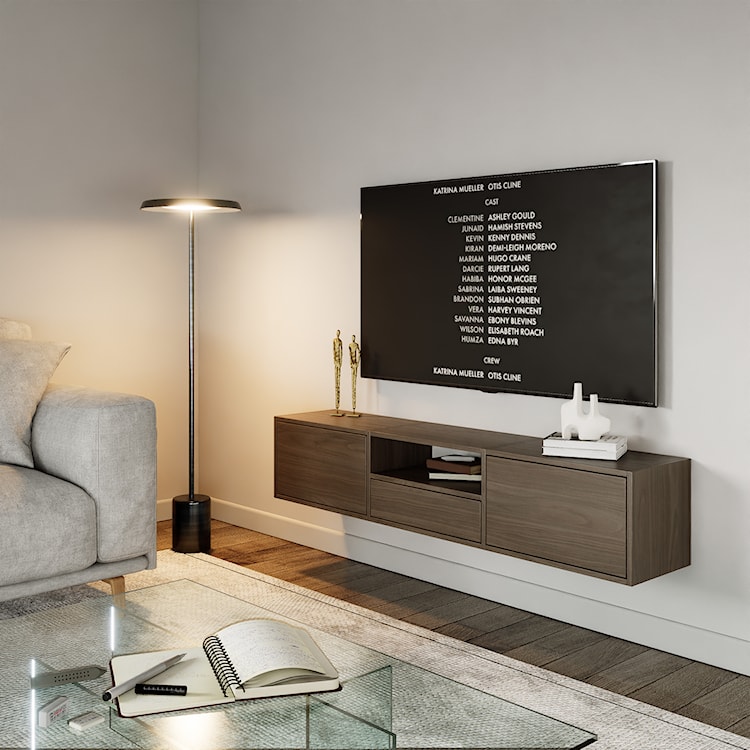 Szafka RTV Framme wisząca z trzema klapami i wnęką 150 cm orzech wisconsin  - zdjęcie 2