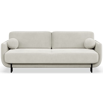 Kanapa rozkładana trzyosobowa Ovals kremowa welur