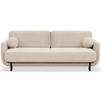 Kanapa rozkładana trzyosobowa Ovals jasnobeżowa welur