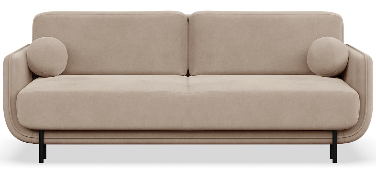 Kanapa rozkładana trzyosobowa Ovals beżowa welur