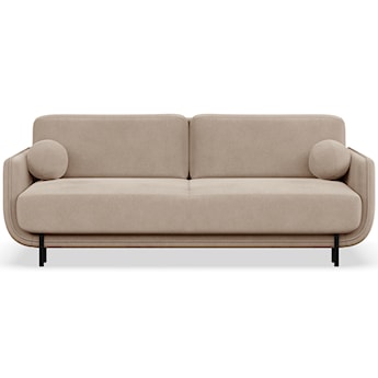 Kanapa rozkładana trzyosobowa Ovals beżowa welur