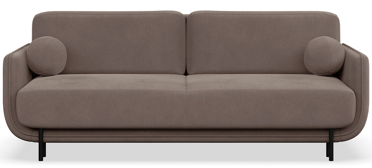 Kanapa rozkładana trzyosobowa Ovals jasnobrązowa welur