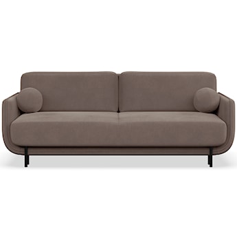 Kanapa rozkładana trzyosobowa Ovals jasnobrązowa welur