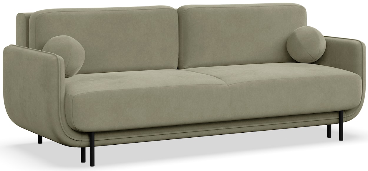 Kanapa rozkładana trzyosobowa Ovals szałwiowa welur  - zdjęcie 6