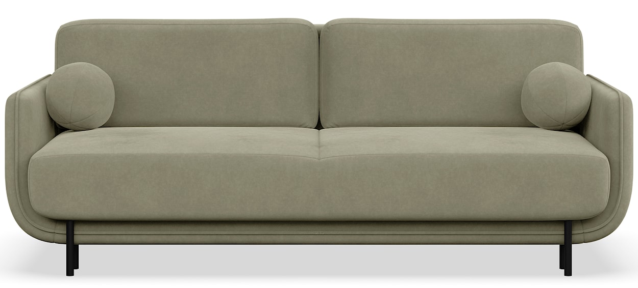 Kanapa rozkładana trzyosobowa Ovals szałwiowa welur