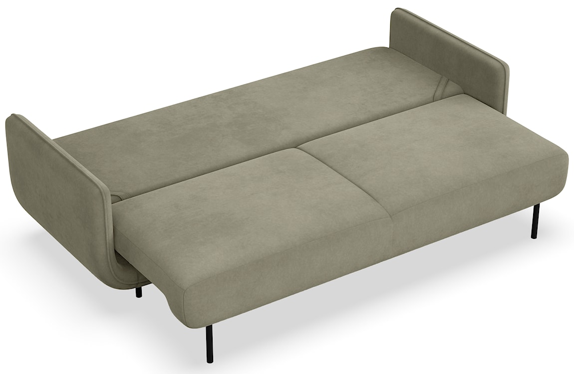 Kanapa rozkładana trzyosobowa Ovals szałwiowa welur  - zdjęcie 3