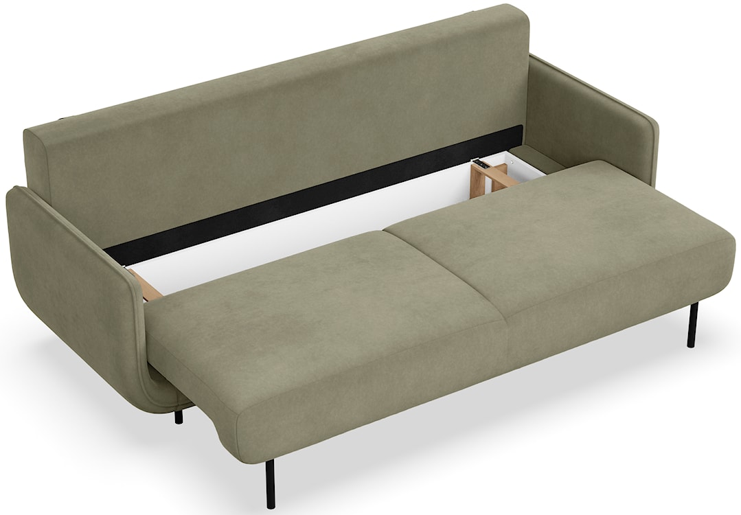 Kanapa rozkładana trzyosobowa Ovals szałwiowa welur  - zdjęcie 4