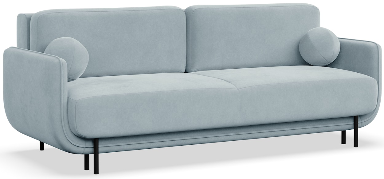 Kanapa rozkładana trzyosobowa Ovals błękitna welur  - zdjęcie 6