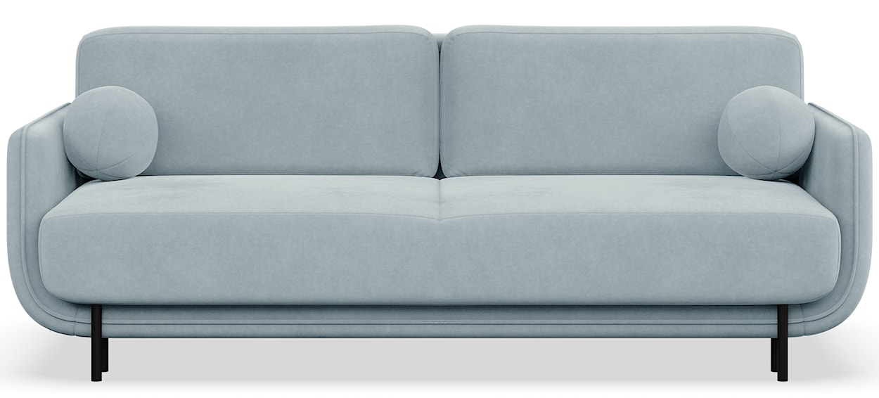 Kanapa rozkładana trzyosobowa Ovals błękitna welur