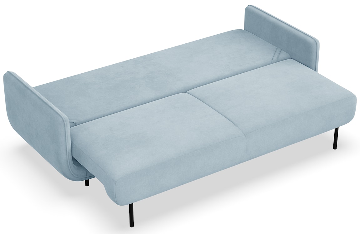 Kanapa rozkładana trzyosobowa Ovals błękitna welur  - zdjęcie 3