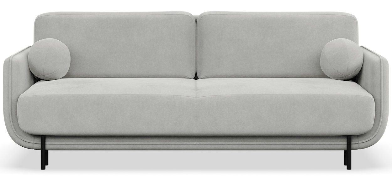 Kanapa rozkładana trzyosobowa Ovals jasnoszara welur