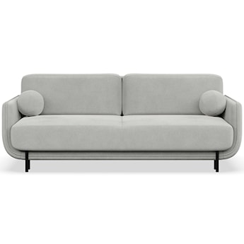 Kanapa rozkładana trzyosobowa Ovals jasnoszara welur