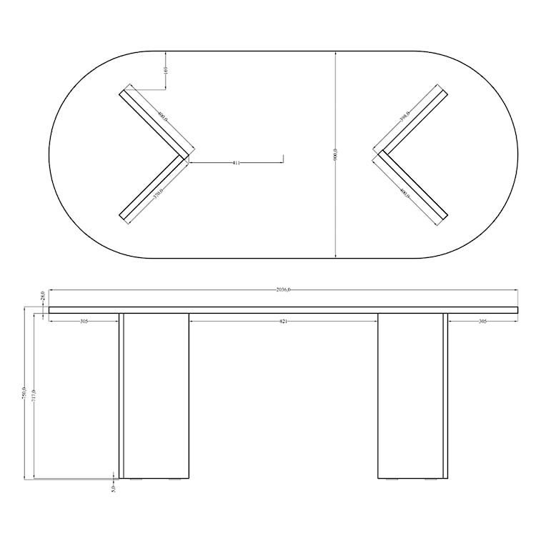 Stół Ovo 204 cm biały  - zdjęcie 8