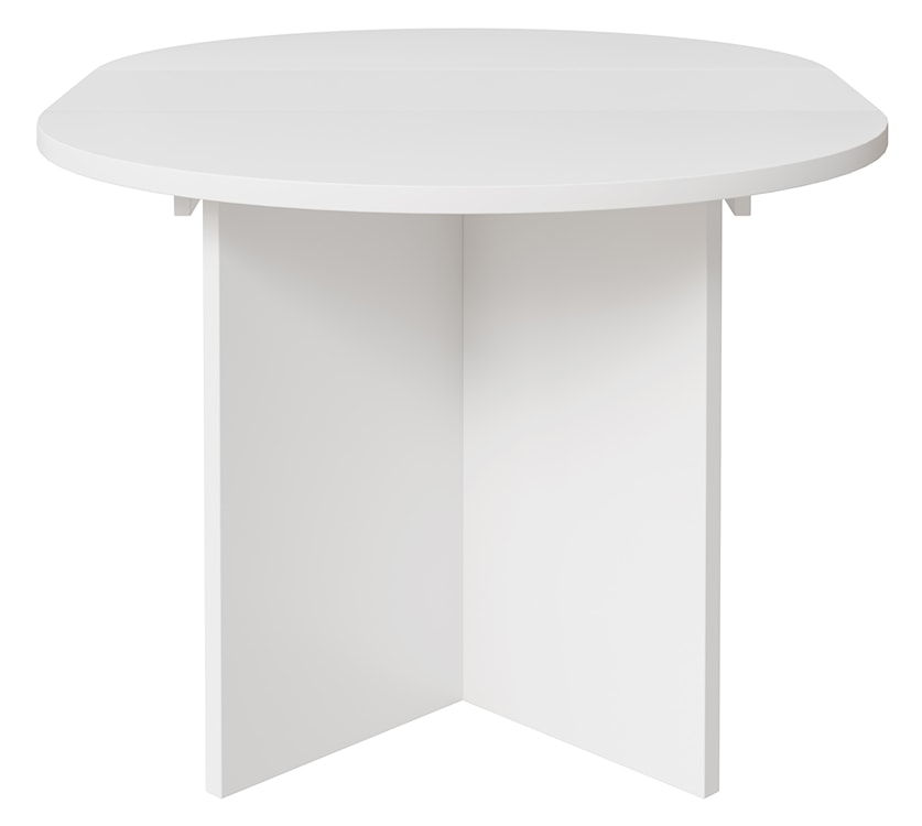 Stół rozkładany do jadalni Ovo okrągły 110-190x110 cm biały  - zdjęcie 4