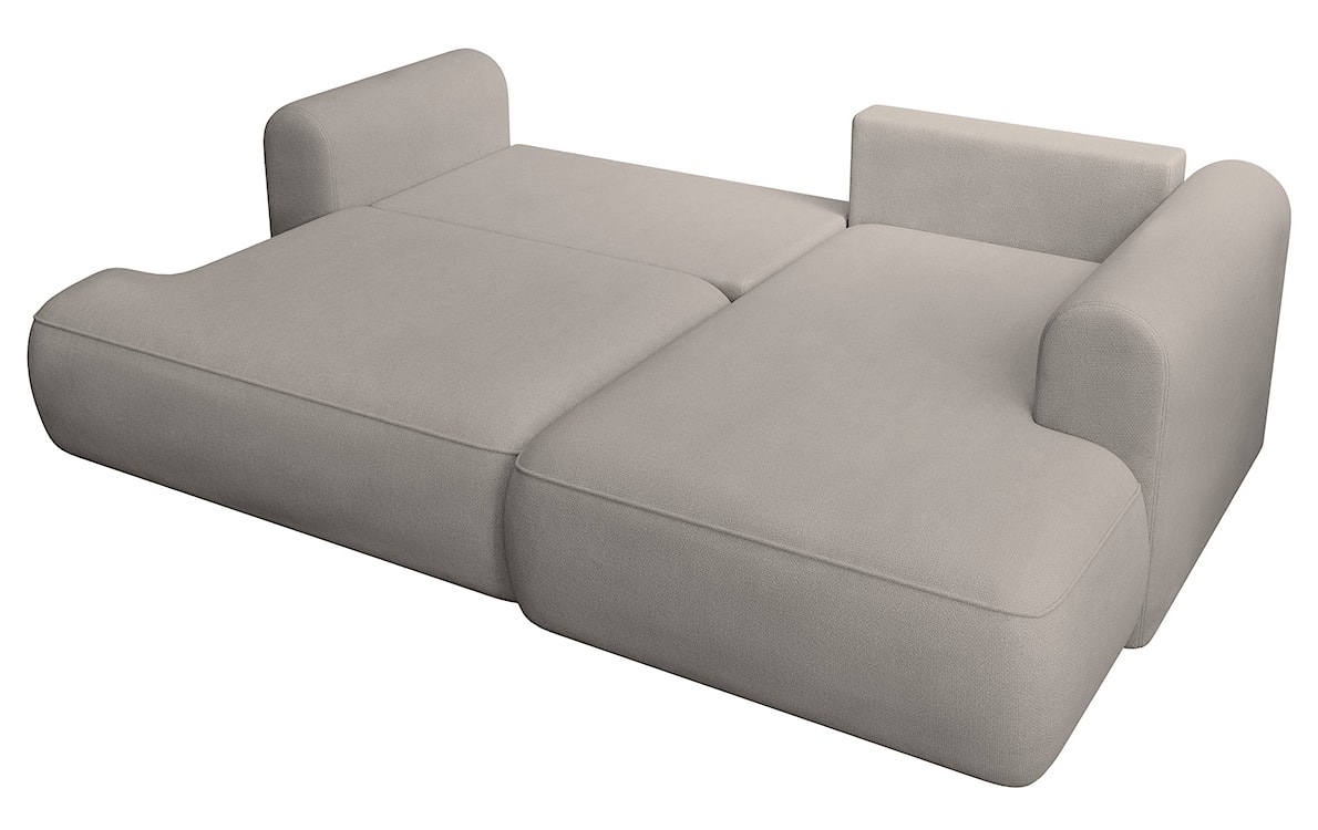 Narożnik z funkcją spania Ovo mini L-kształtny prawostronny z pojemnikiem szarobeżowy szenil łatwoczyszczący  - zdjęcie 6