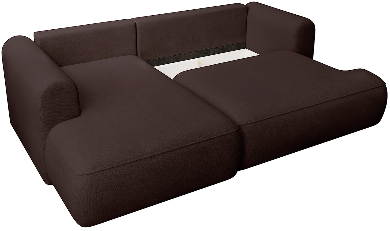 Narożnik z funkcją spania Ovo mini L-kształtny lewostronny brązowy szenil łatwoczyszczący  - zdjęcie 4