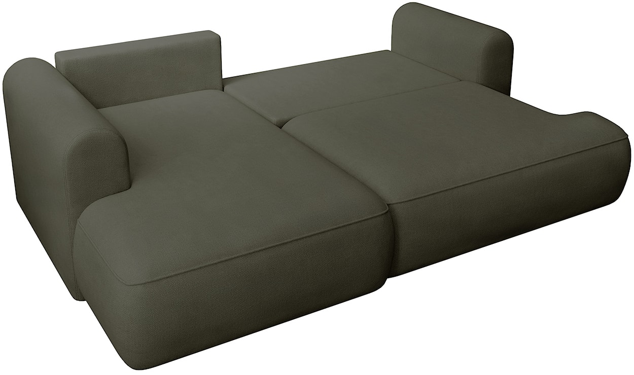 Narożnik z funkcją spania Ovo mini L-kształtny lewostronny oliwkowy szenil łatwoczyszczący  - zdjęcie 3