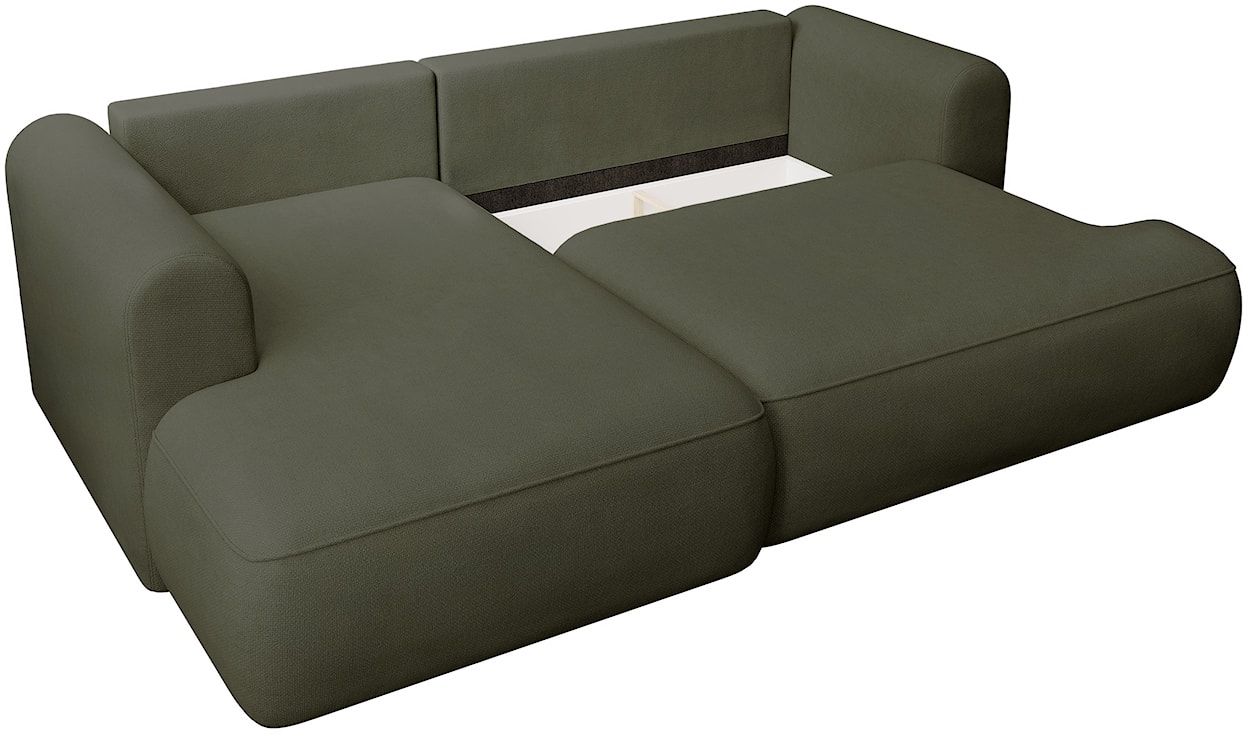 Narożnik z funkcją spania Ovo mini L-kształtny lewostronny oliwkowy szenil łatwoczyszczący  - zdjęcie 4