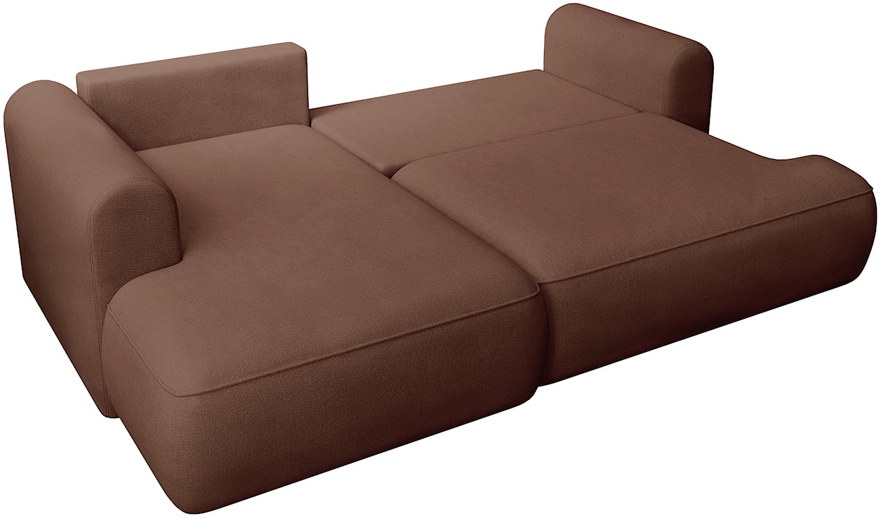 Narożnik z funkcją spania Ovo mini L-kształtny lewostronny miedziany szenil łatwoczyszczący  - zdjęcie 3