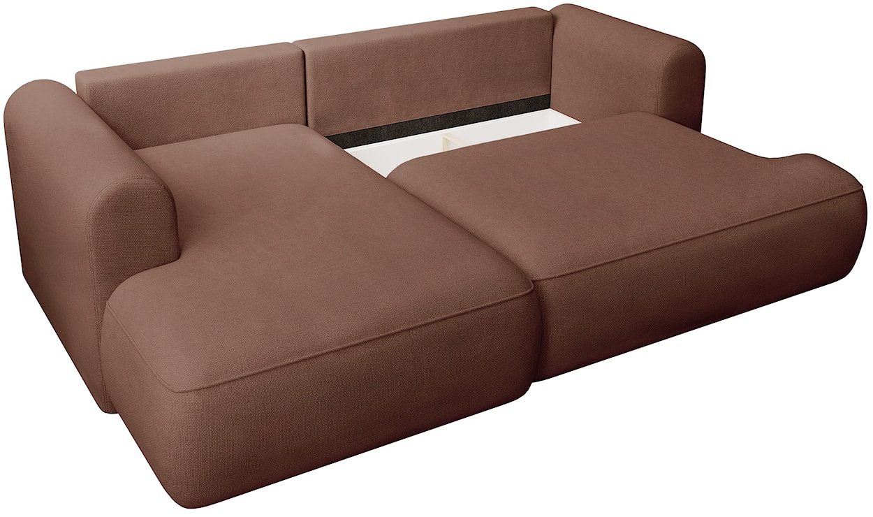 Narożnik z funkcją spania Ovo mini L-kształtny lewostronny miedziany szenil łatwoczyszczący  - zdjęcie 4