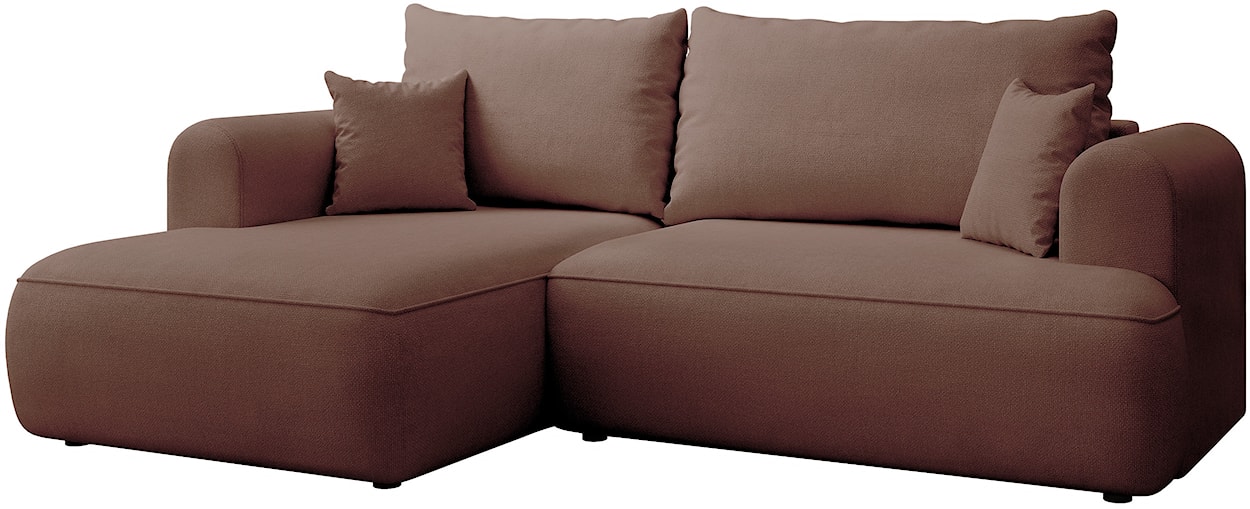 Narożnik z funkcją spania Ovo mini L-kształtny lewostronny miedziany szenil łatwoczyszczący  - zdjęcie 6