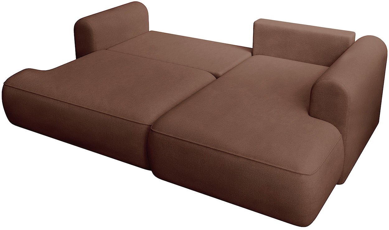 Narożnik z funkcją spania Ovo mini L-kształtny prawostronny miedziany szenil łatwoczyszczący  - zdjęcie 3