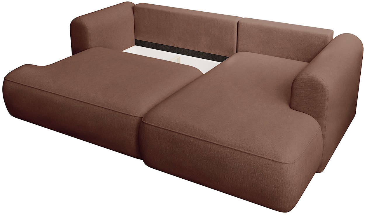 Narożnik z funkcją spania Ovo mini L-kształtny prawostronny miedziany szenil łatwoczyszczący  - zdjęcie 4