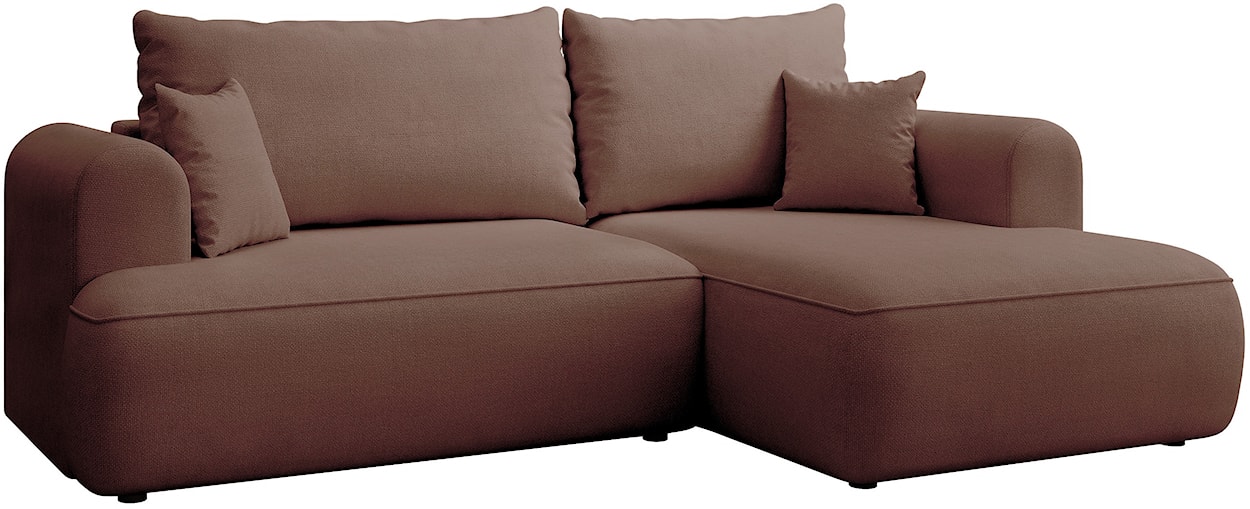 Narożnik z funkcją spania Ovo mini L-kształtny prawostronny miedziany szenil łatwoczyszczący  - zdjęcie 6