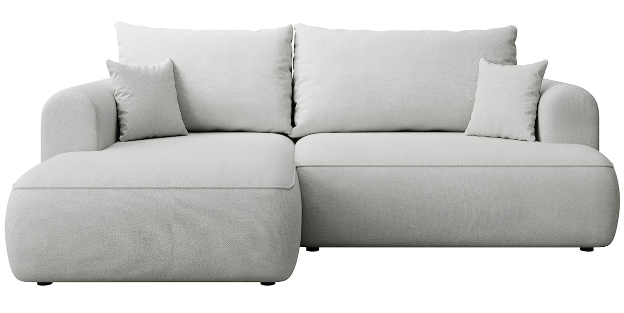 Narożnik z funkcją spania Ovo mini L-kształtny lewostronny jasnoszary szenil łatwoczyszczący 