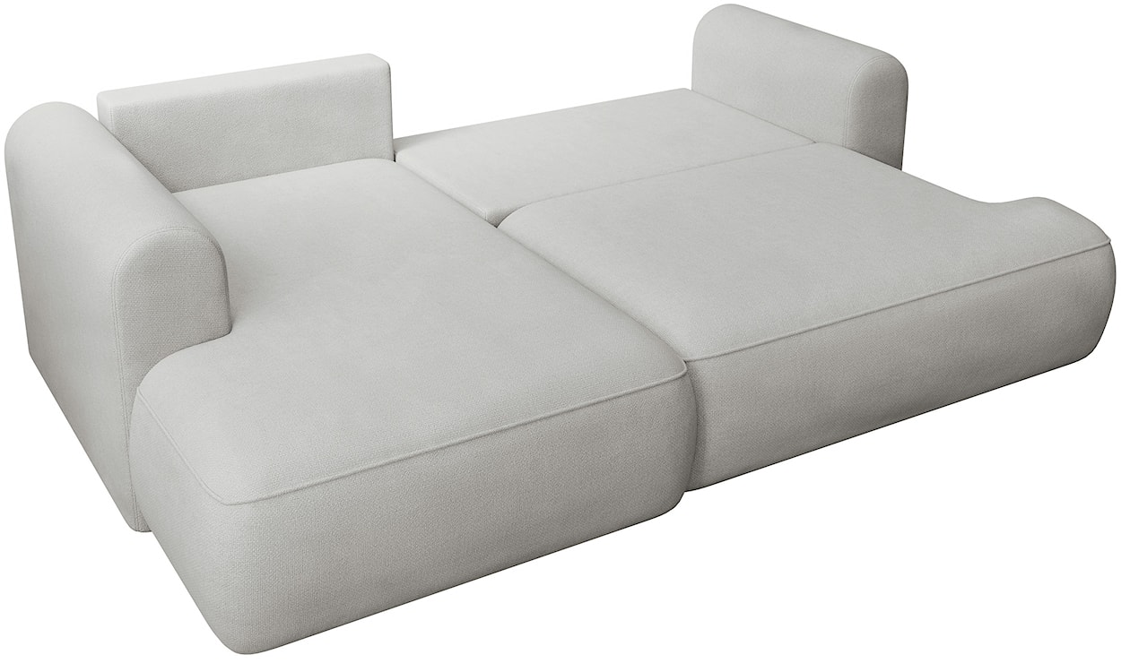 Narożnik z funkcją spania Ovo mini L-kształtny lewostronny jasnoszary szenil łatwoczyszczący  - zdjęcie 3