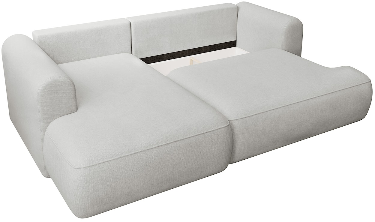 Narożnik z funkcją spania Ovo mini L-kształtny lewostronny jasnoszary szenil łatwoczyszczący  - zdjęcie 4