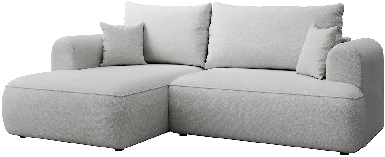 Narożnik z funkcją spania Ovo mini L-kształtny lewostronny jasnoszary szenil łatwoczyszczący  - zdjęcie 6