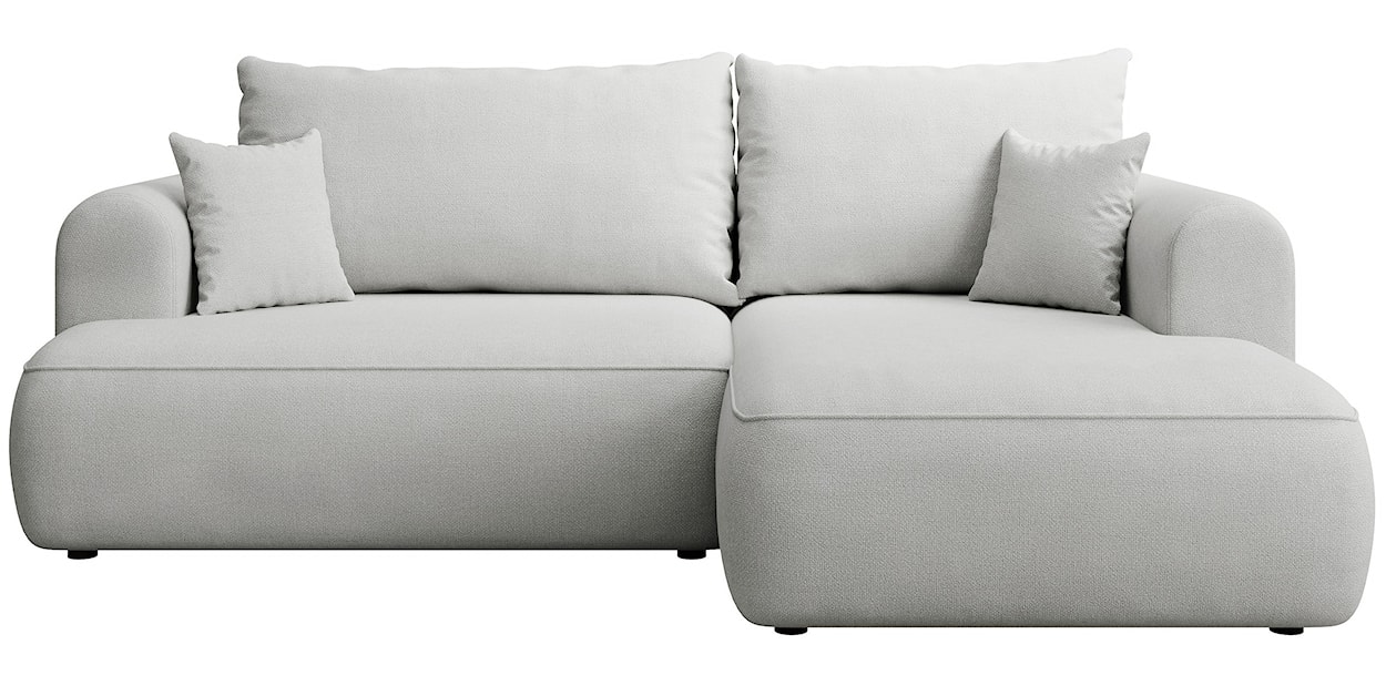 Narożnik z funkcją spania Ovo mini L-kształtny prawostronny jasnoszary szenil łatwoczyszczący 