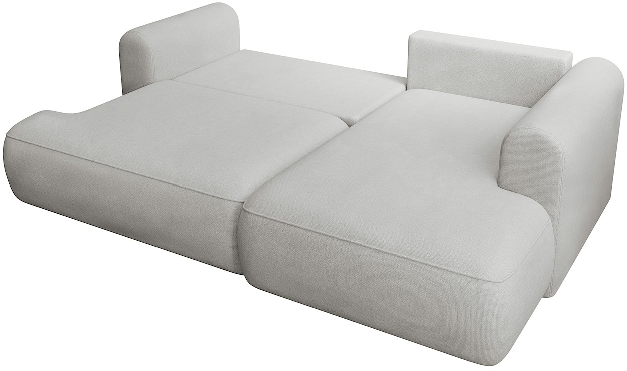 Narożnik z funkcją spania Ovo mini L-kształtny prawostronny jasnoszary szenil łatwoczyszczący  - zdjęcie 3