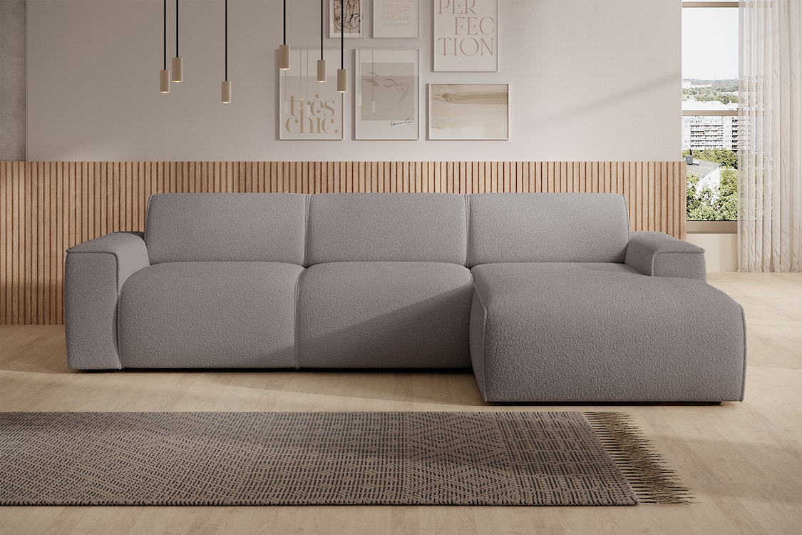 Narożnik Bouvi L-kształtny prawostronny szarobrązowy boucle  - zdjęcie 2