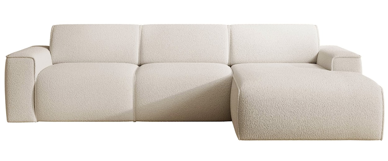 Narożnik Bouvi L-kształtny prawostronny kremowy boucle 