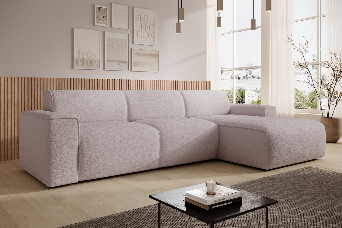 Narożnik Bouvi L-kształtny prawostronny beżowy boucle  - zdjęcie 3