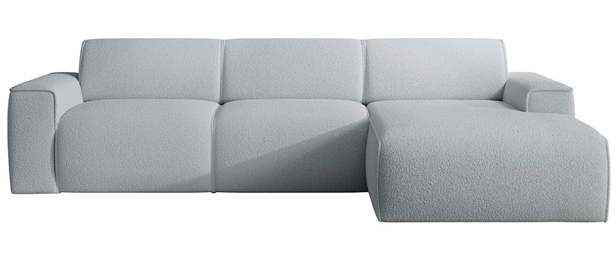 Narożnik Bouvi L-kształtny prawostronny jasnoszary boucle 