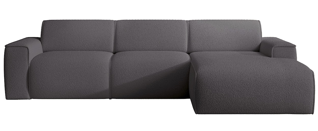 Narożnik Bouvi L-kształtny prawostronny ciemnoszary boucle 